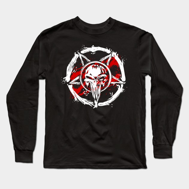 Pentagram Splatter Long Sleeve T-Shirt by Lifeline/BoneheadZ Apparel